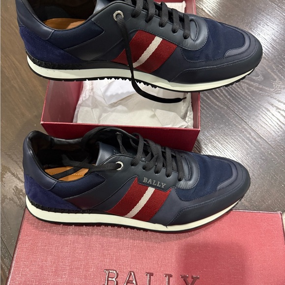 Bally Men's Blue and Red Sneakers - Picture 1 of 6